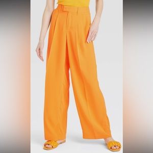 Women's High-Rise Wide Leg Fluid Pants | A New Day™ |Orange | Size 17